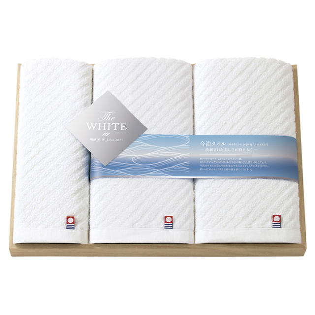 今治 The WHITE 木箱入りスリムバス2P・フェイスタオルセット No.40